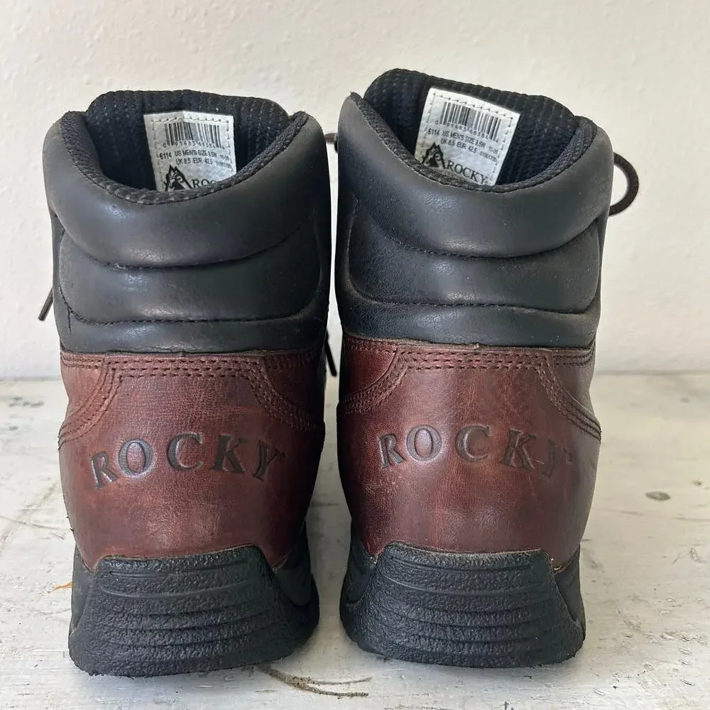 Vintage Rocky 6114 Steel Toe Waterproof Leather Work Boots hiking outdoor 9.5 W